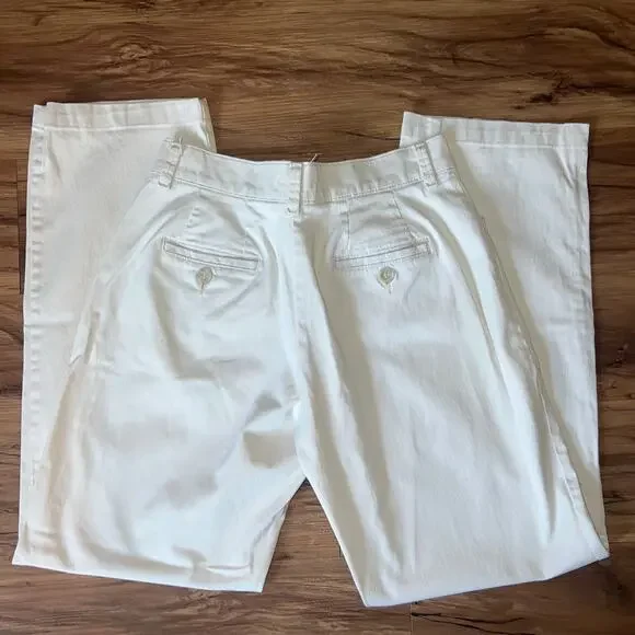 Lee Jeans At The Waist Cream Off White Vintage Khaki Dress Pant Jeans Medium - Picture 2 of 10
